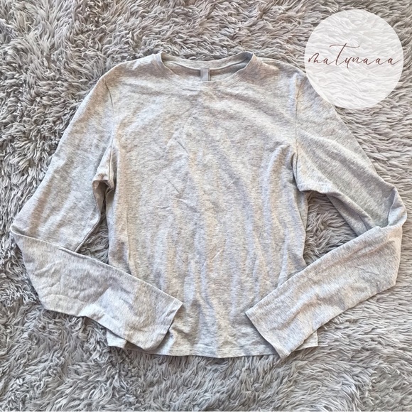 SKIMS | Tops | Skims Cotton Jersey Long Sleeve Tshirt In Heather Grey L | Poshmark